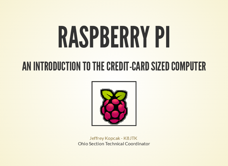 K8JTK - Raspberry Pi Presentation