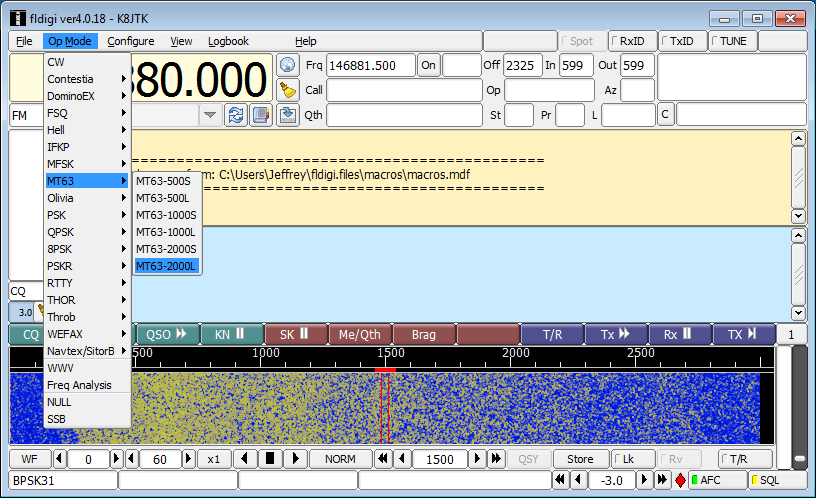 Fldigi operation mode