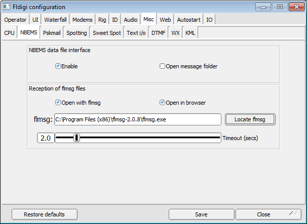 Fldigi NBEMS information