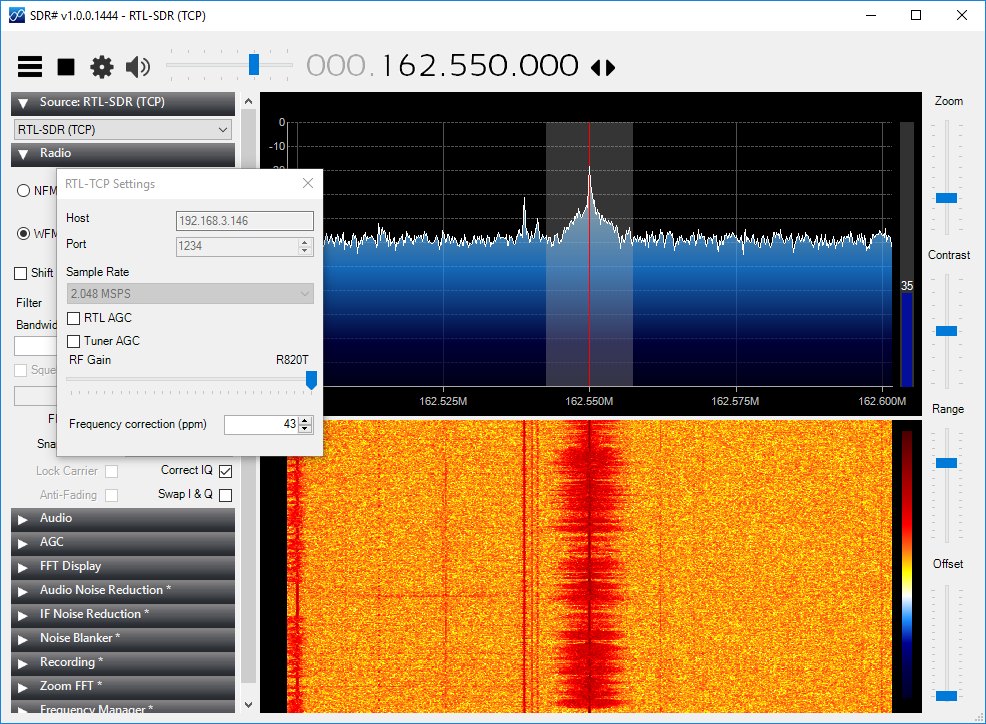 aprs_rx_rtl-sdr_pi_igate-10_testing_configuration-09_windows_sdrsharp_ppm_corrected